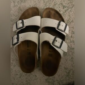 White leather Birkenstock Sandals